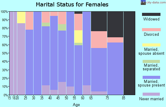 Zip code 14822 marital status for females