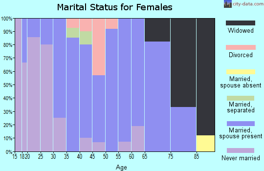 Zip code 14855 marital status for females