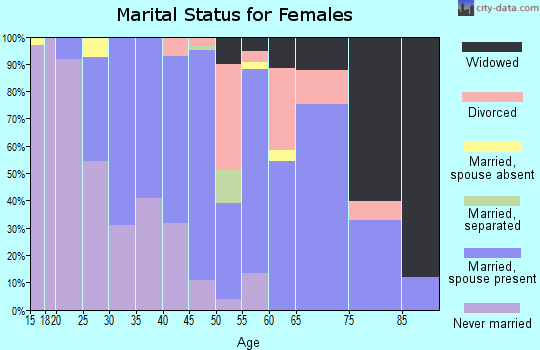 Zip code 14873 marital status for females