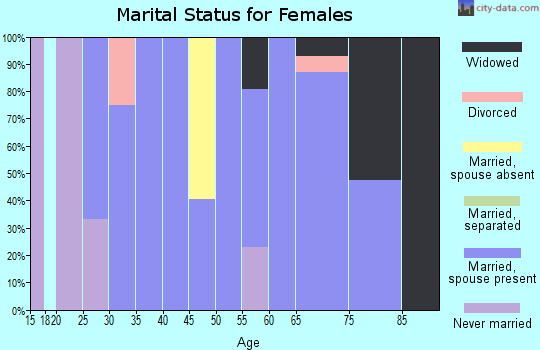 Zip code 14878 marital status for females