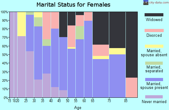 Zip code 14880 marital status for females