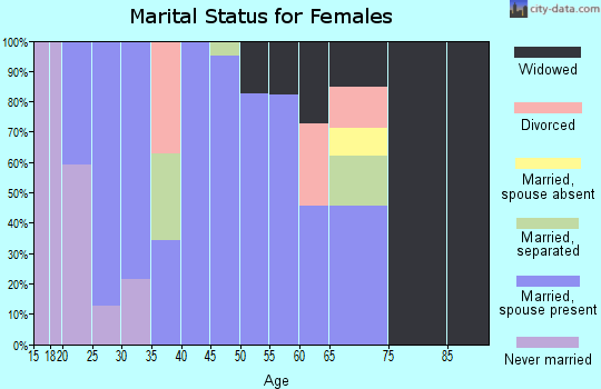 Zip code 14885 marital status for females