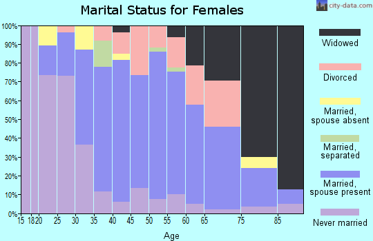 Zip code 14905 marital status for females