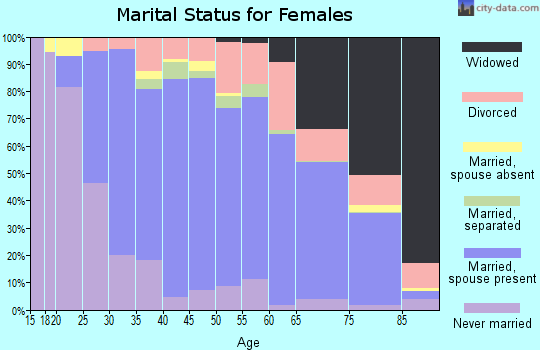 Zip code 15009 marital status for females