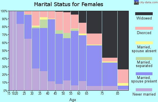 Zip code 15010 marital status for females