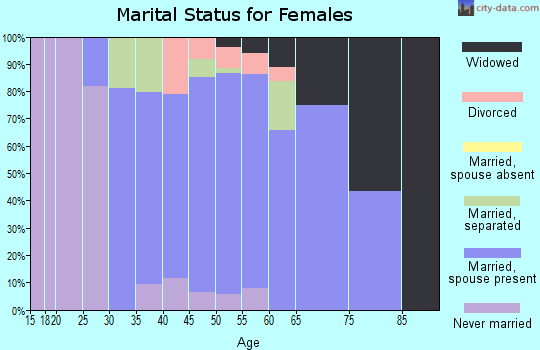 Zip code 15026 marital status for females