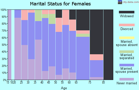 Zip code 15027 marital status for females