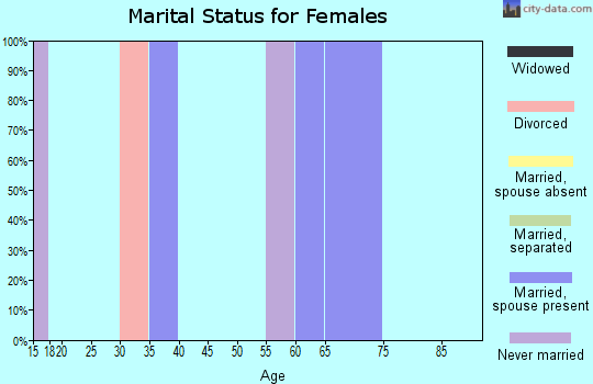 Zip code 15038 marital status for females