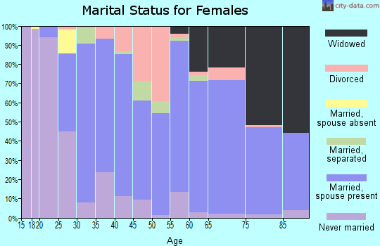 Zip code 15042 marital status for females