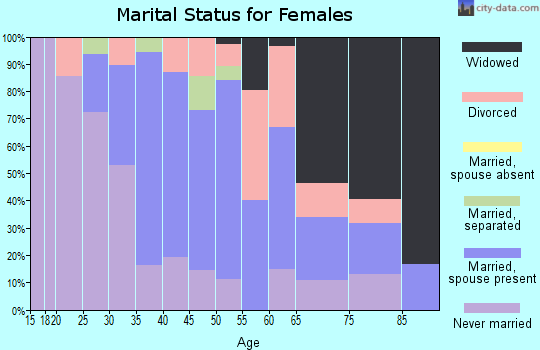Zip code 15045 marital status for females