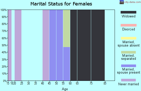 Zip code 15078 marital status for females