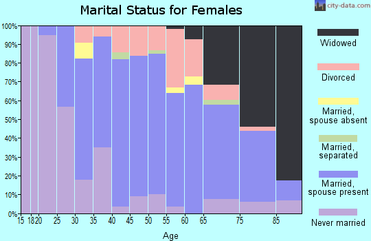 Zip code 15085 marital status for females