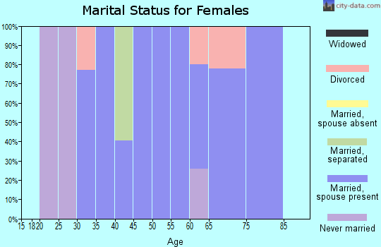 Zip code 15142 marital status for females
