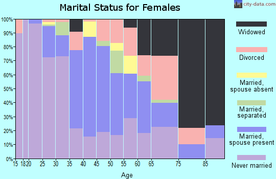 Zip code 15203 marital status for females