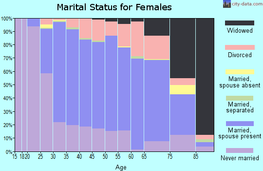 Zip code 15217 marital status for females