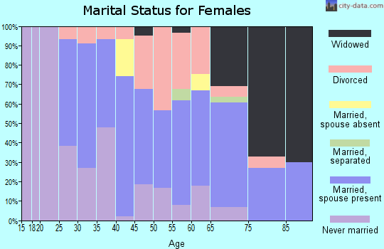Zip code 15223 marital status for females