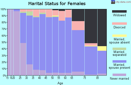 Zip code 15241 marital status for females