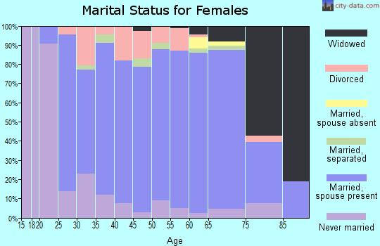 Zip code 15312 marital status for females