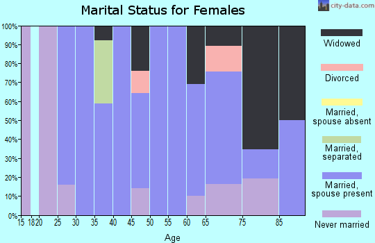 Zip code 15315 marital status for females