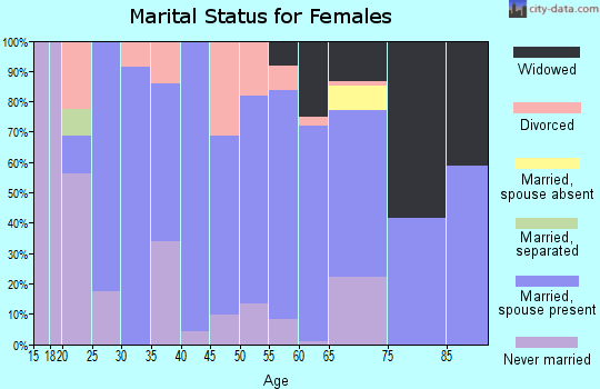 Zip code 15333 marital status for females