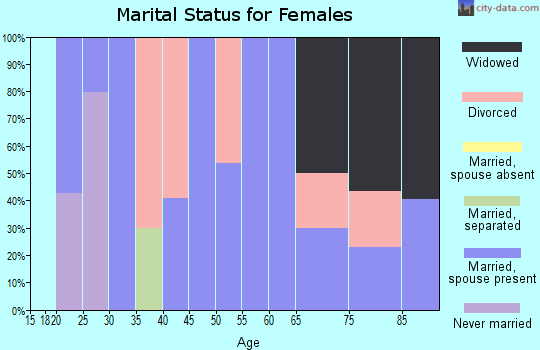 Zip code 15340 marital status for females