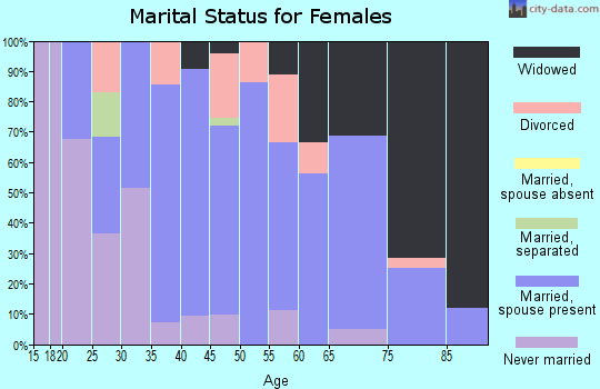Zip code 15345 marital status for females