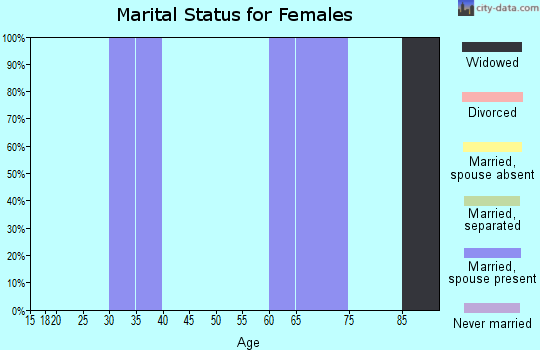 Zip code 15347 marital status for females
