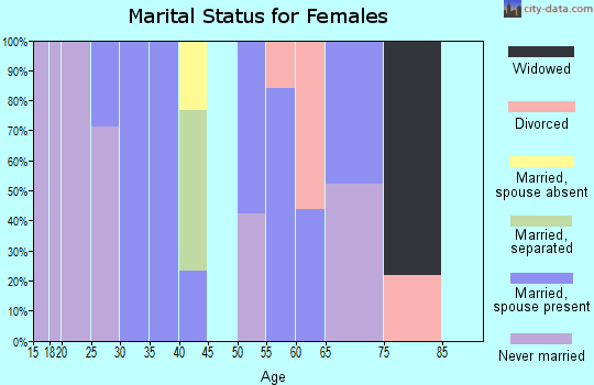 Zip code 15358 marital status for females