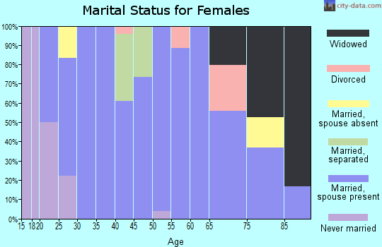 Zip code 15411 marital status for females