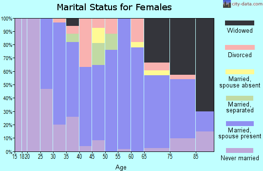 Zip code 15428 marital status for females
