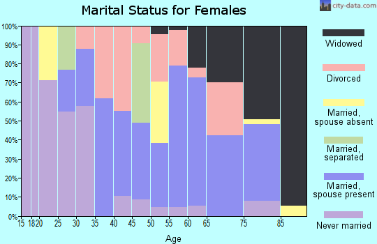 Zip code 15436 marital status for females