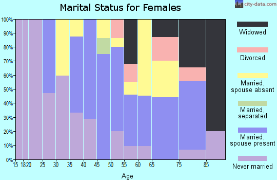 Zip code 15437 marital status for females