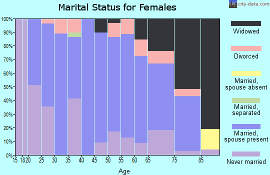 Zip code 15438 marital status for females