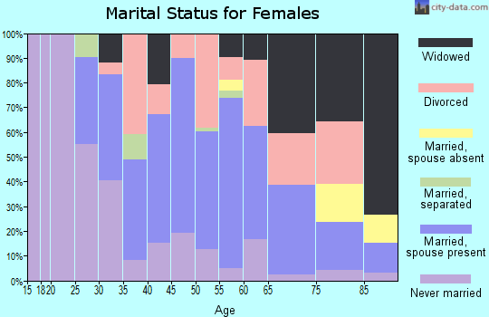 Zip code 15461 marital status for females