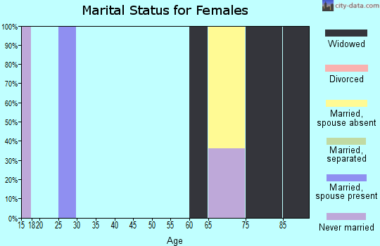 Zip code 15472 marital status for females