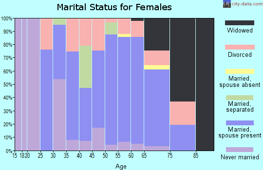 Zip code 15531 marital status for females