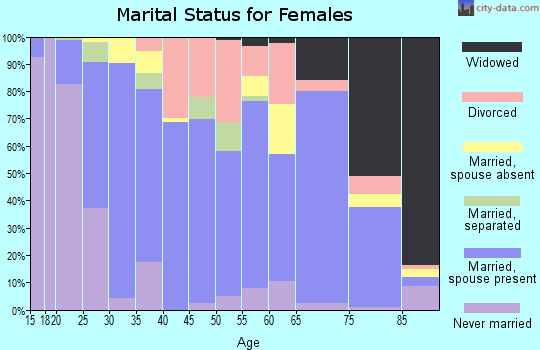 Zip code 15537 marital status for females