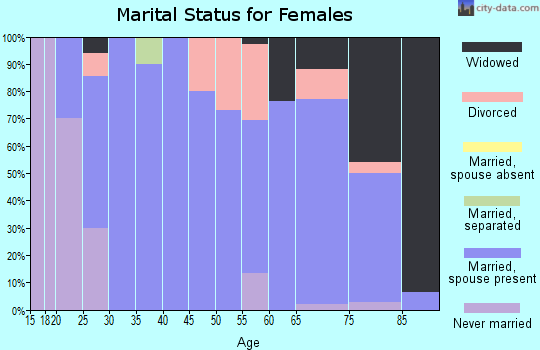 Zip code 15554 marital status for females