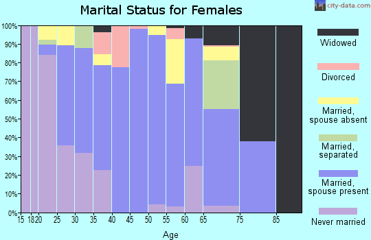 Zip code 15559 marital status for females