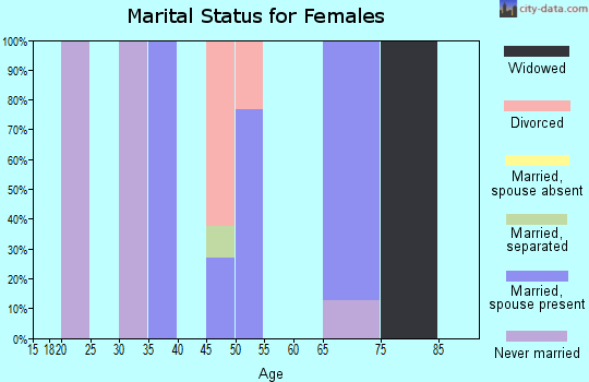 Zip code 15624 marital status for females