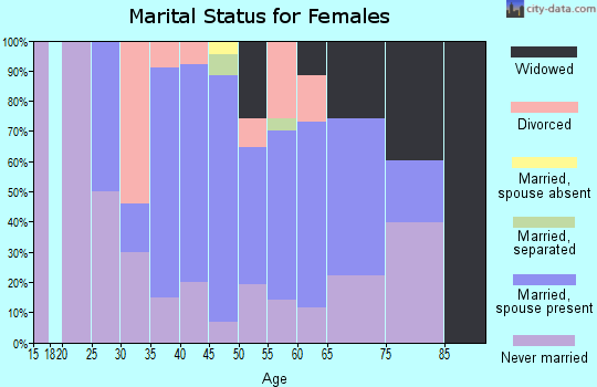 Zip code 15631 marital status for females