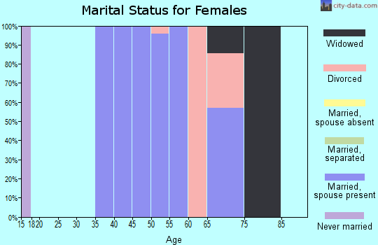 Zip code 15655 marital status for females