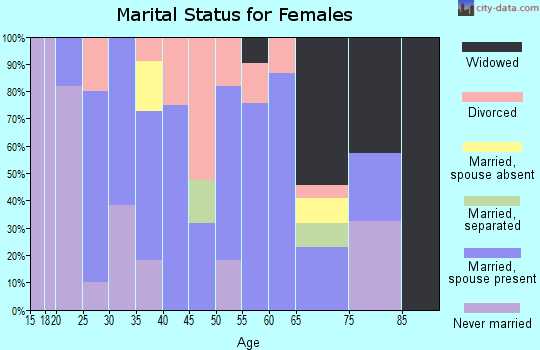 Zip code 15663 marital status for females