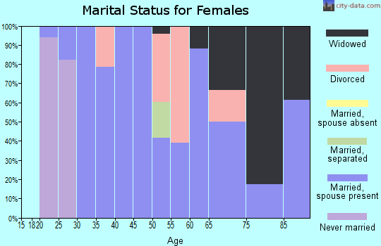 Zip code 15665 marital status for females