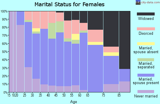 Zip code 15824 marital status for females