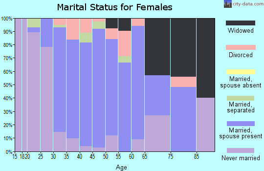 Zip code 15829 marital status for females