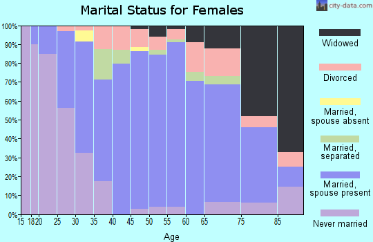 Zip code 15851 marital status for females
