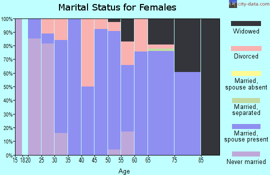 Zip code 15860 marital status for females