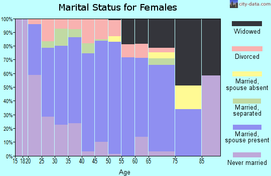 Zip code 15864 marital status for females