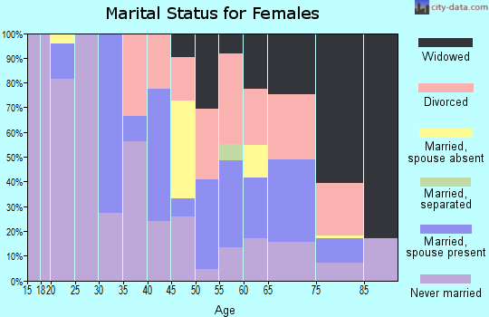 Zip code 15901 marital status for females